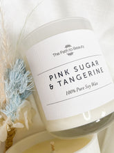 Load image into Gallery viewer, White Candle-Pink Sugar & Tangerine