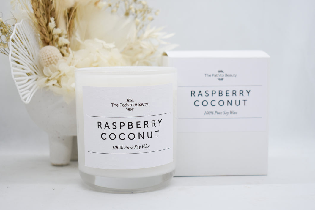 White Candle-Raspberry Coconut
